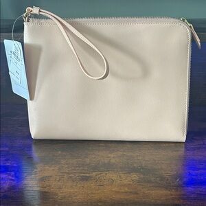 Elegant Cream Wristlet Clutch